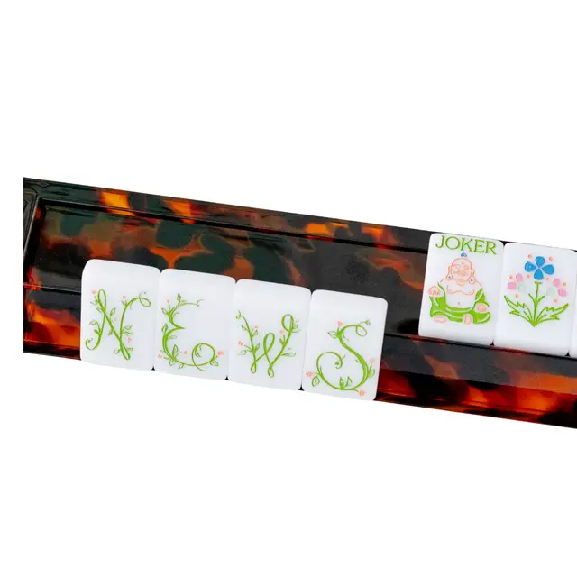 Dear Mahjong Tortoise Shell Acrylic Mahjong Racks — Set of 4
