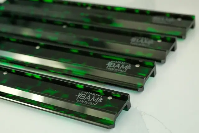 Lucky Bam Green Tortoise Mahjong Rack Set