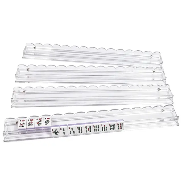 Mahj Days 20" Clear Scalloped Acrylic Racks (4-Pack) — Clear