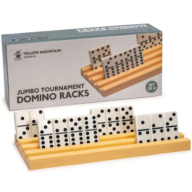 Yellow Mountain Imports Jumbo Tournament Sized Domino Racks - Set of 4