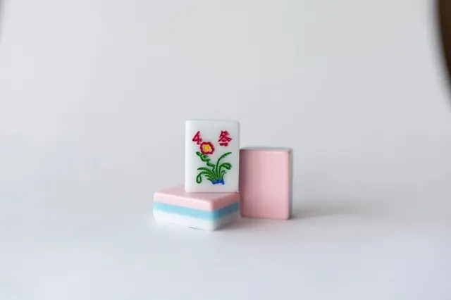 Mah Jongg Maven 3 Layer Pink/Light blue/White