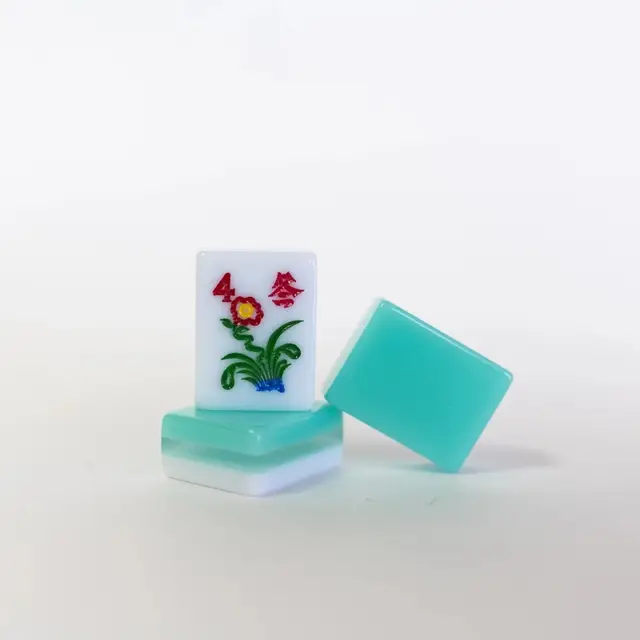 Mah Jongg Maven 3 Layer Turquoise Engraved & Hand Painted American Mah Jongg tile set