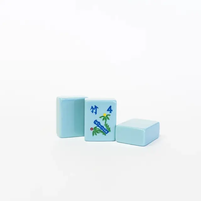 Mah Jongg Maven Hand Painted Blue Gray MahJongg Tile set