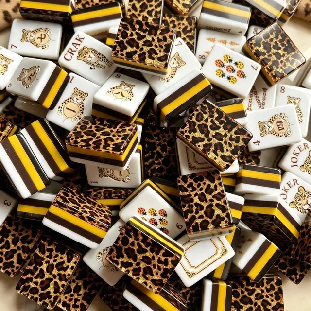 Mahj Days Glitter Leopard Wildwood Mahjong Tiles