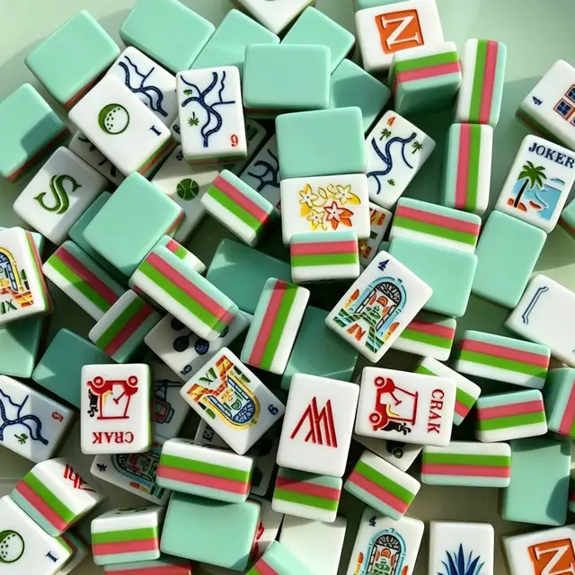 Mahj Days Palm Springs Estate Mahjong Tiles — Jade Green