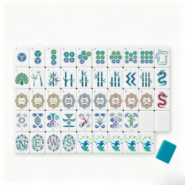 Mahj Days Peacock Plume Garden Mahjong Set
