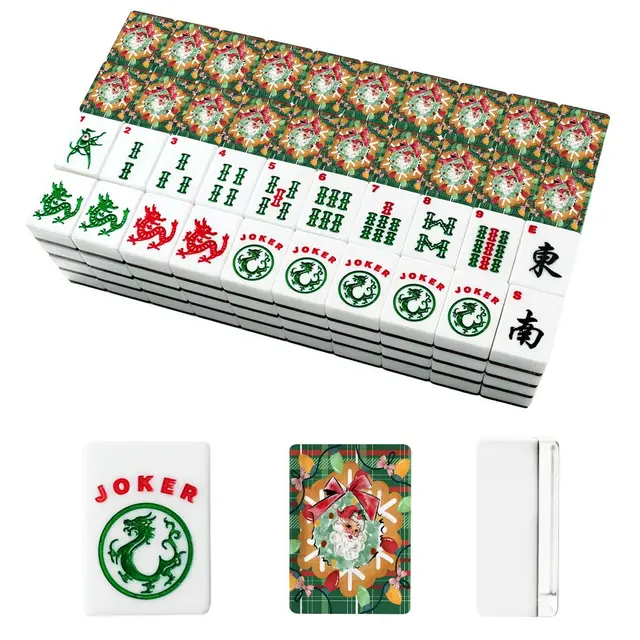 Splash Of Mahj And Color Co. Jolly Nostalgic Santa Christmas American Mahjong Tiles And Carry Case Tote — Box