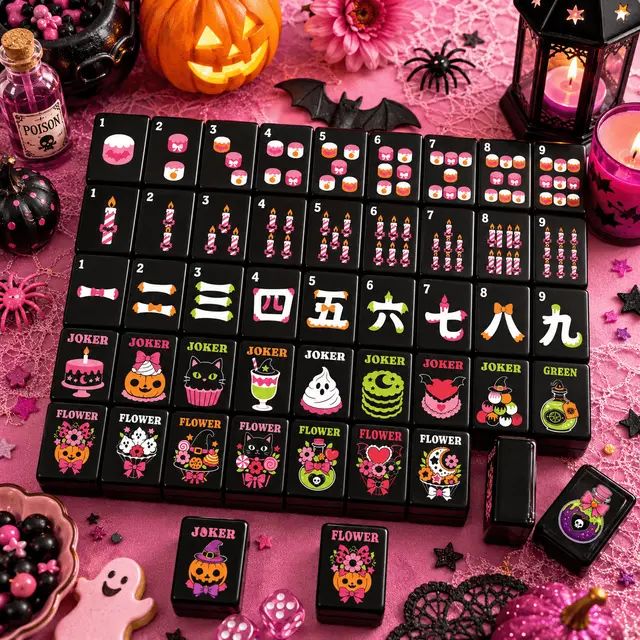 Splash Of Mahj And Color Co. Love Potion Gothic Dessert Halloween Mahjong Tiles And Carry Case
