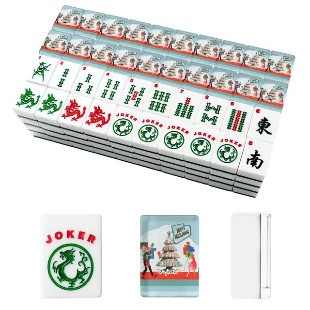 Splash Of Mahj And Color Co. Merry Mahj Nostalgic Christmas American Mahjong Tiles And Carry Case — Box