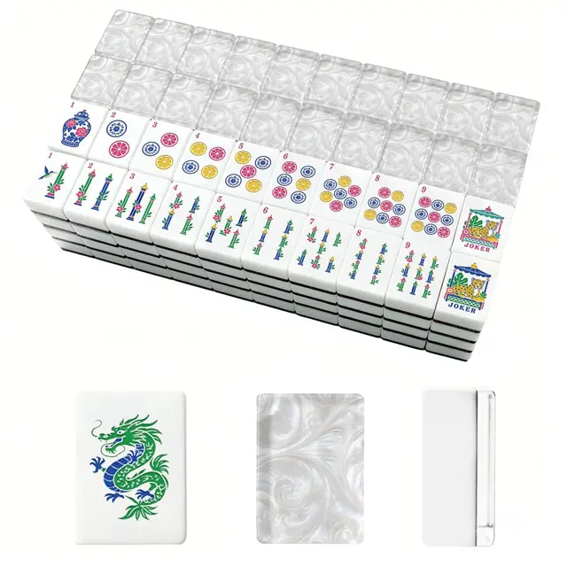 Splash Of Mahj And Color Co. Mother Of Pearl Classic Chinoiserie American Mahjong Tiles — Box