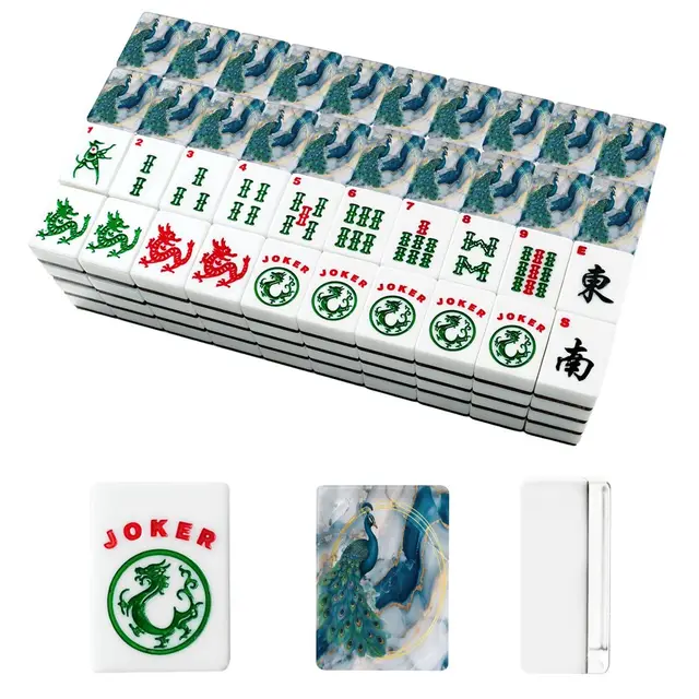 Splash Of Mahj And Color Co. Peacock Blue Gold Gilded American Mahjong Tiles And Carry Case Bundle — Box