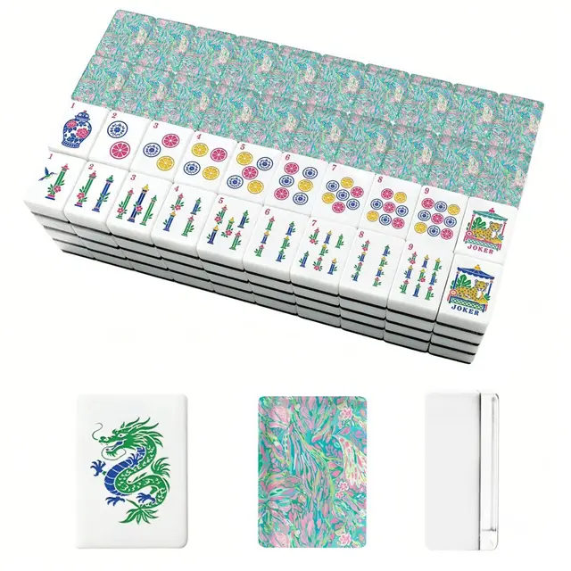 Splash Of Mahj And Color Co. Preppy Chinoiserie Pastel American Mahjong Tiles And Carry Case — Box