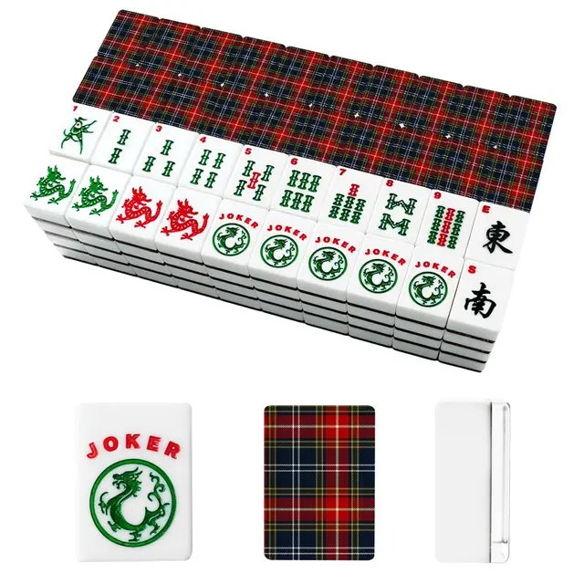 Splash Of Mahj And Color Co. Tartan Plaid Traditional American Mahjong Tiles And Carry Case — Box