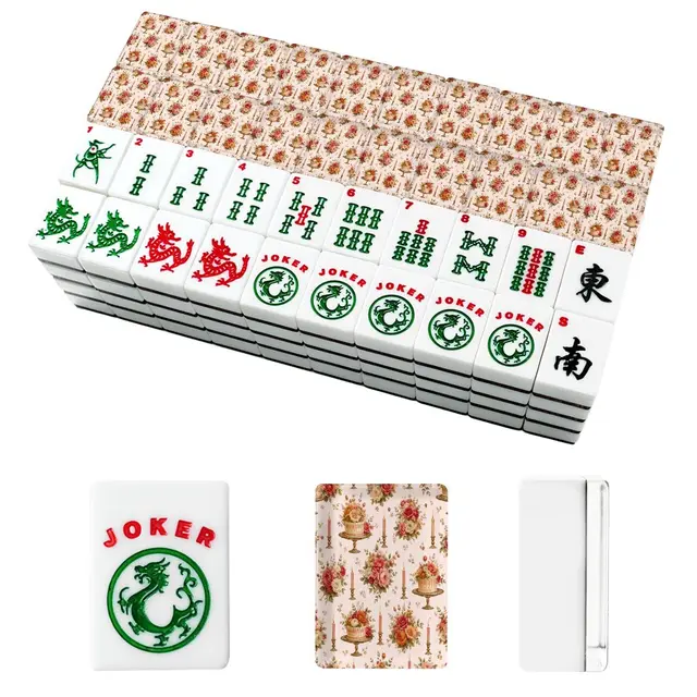 Splash Of Mahj And Color Co. Victorian Birthday Cake And Candles American Mahjong Tiles And Carry Case — Box