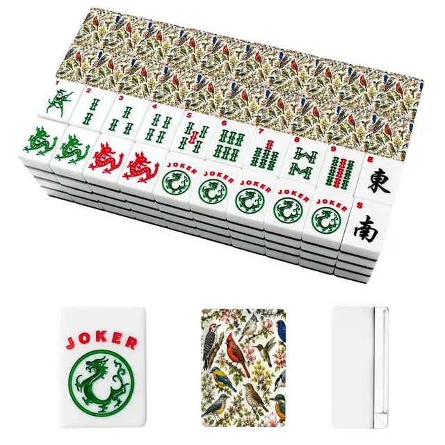 Splash Of Mahj And Color Co. Vintage Birdwatcher's Society American Mahjong Tiles And Carry Case — Box