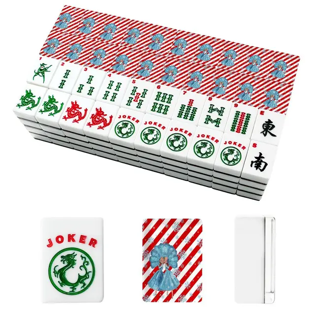 Splash Of Mahj And Color Co. White Christmas Candy Cane Striped Sisters Sisters American Mahjong Tiles — Box