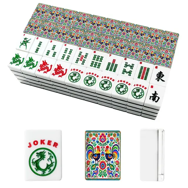 Splash Of Mahj And Color Co. Wycinanki Polish Folk Art, Rooster American Mahjong Tiles And Carry Bag Case — Box