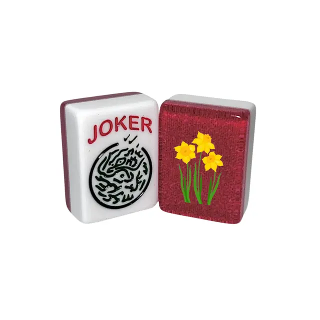 Where the Wind Blows CUSTOM Daffodil American Mah Jongg Tiles — Mulberry