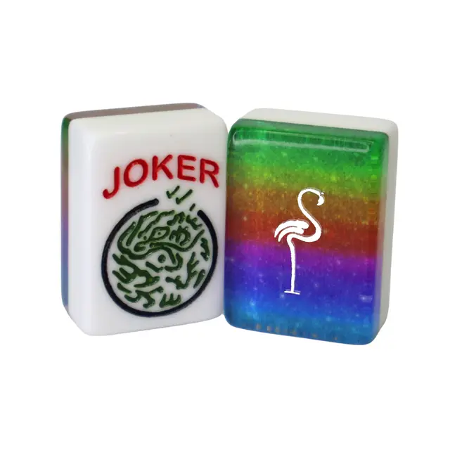 Where the Wind Blows CUSTOM Flamingo Full Set Mah Jongg Tiles — Multicolor Ombre