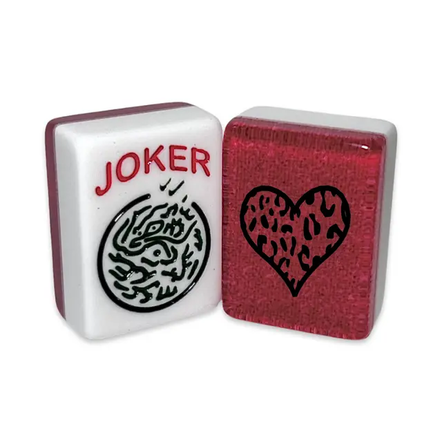 Where the Wind Blows CUSTOM Leopard Heart Mah Jongg Tiles — Mulberry