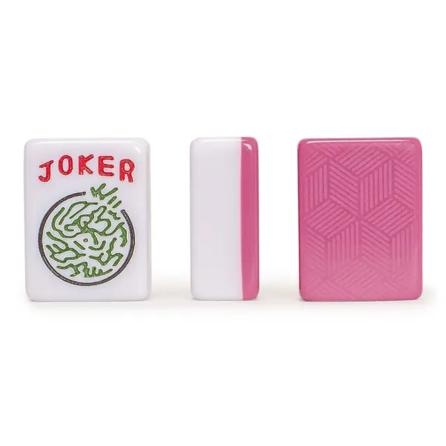 Yellow Mountain Imports American Mahjong Tiles,- 166 Rose-Pink Geometric Patterned Tiles with Chinese Characters, Western Letters & Numerals, Tiles-Only Set — Rosehill