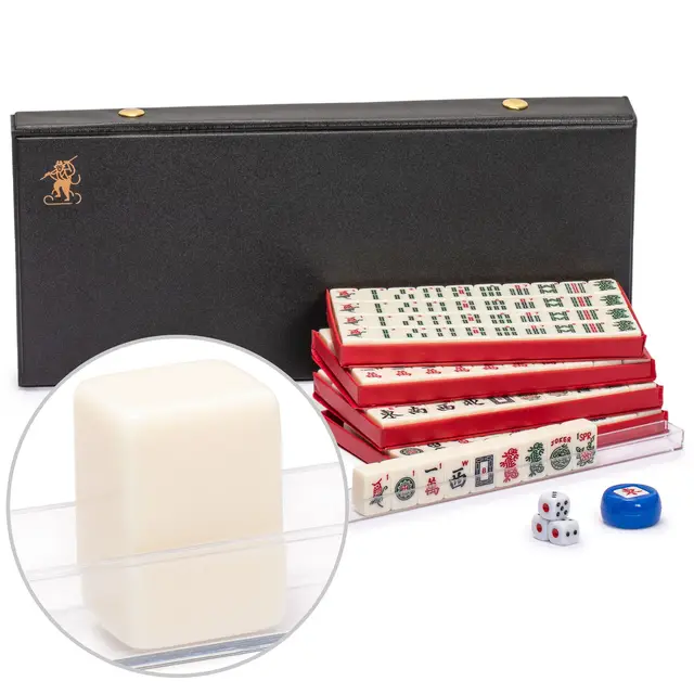 Yellow Mountain Imports Travel Size American Mahjong Set,- 166 Mini Melamine Tiles, Black Case, Acrylic Racks, Dice & Wind Indicator — Inkstone